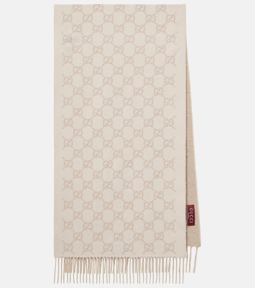 gucci gg fringed cashmere scarf