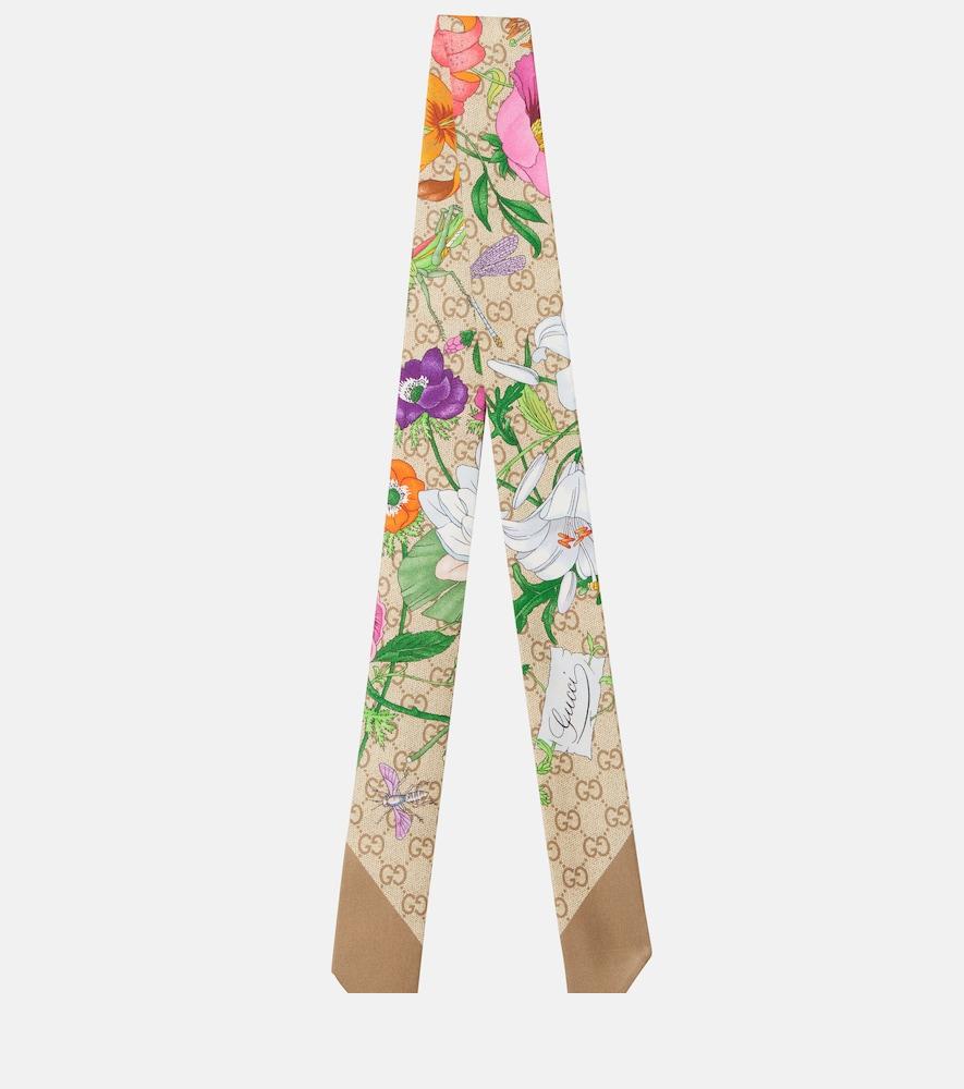 gucci gg gucci flora silk twill scarf