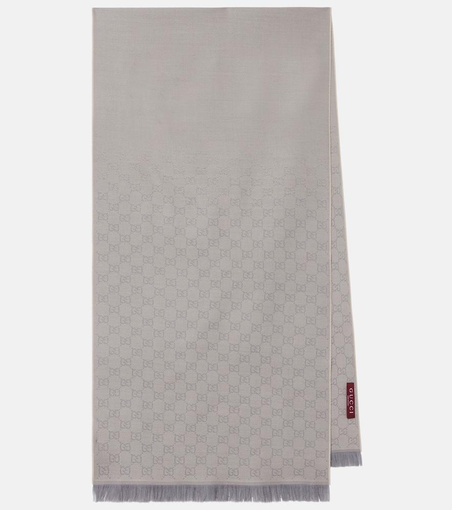 gucci gg jacquard wool scarf