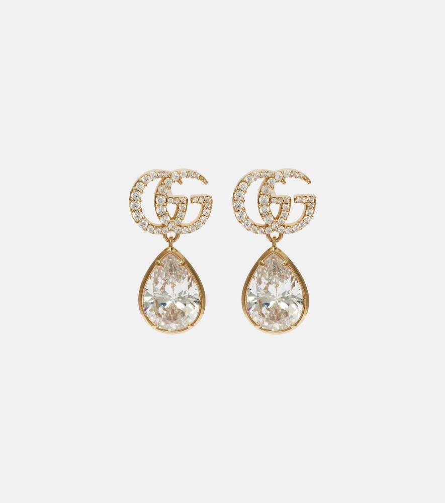 gucci gg marmont crystal-embellished drop earrings