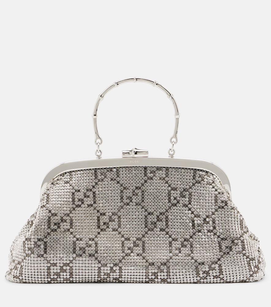 gucci gg medium crystal-embellished clutch