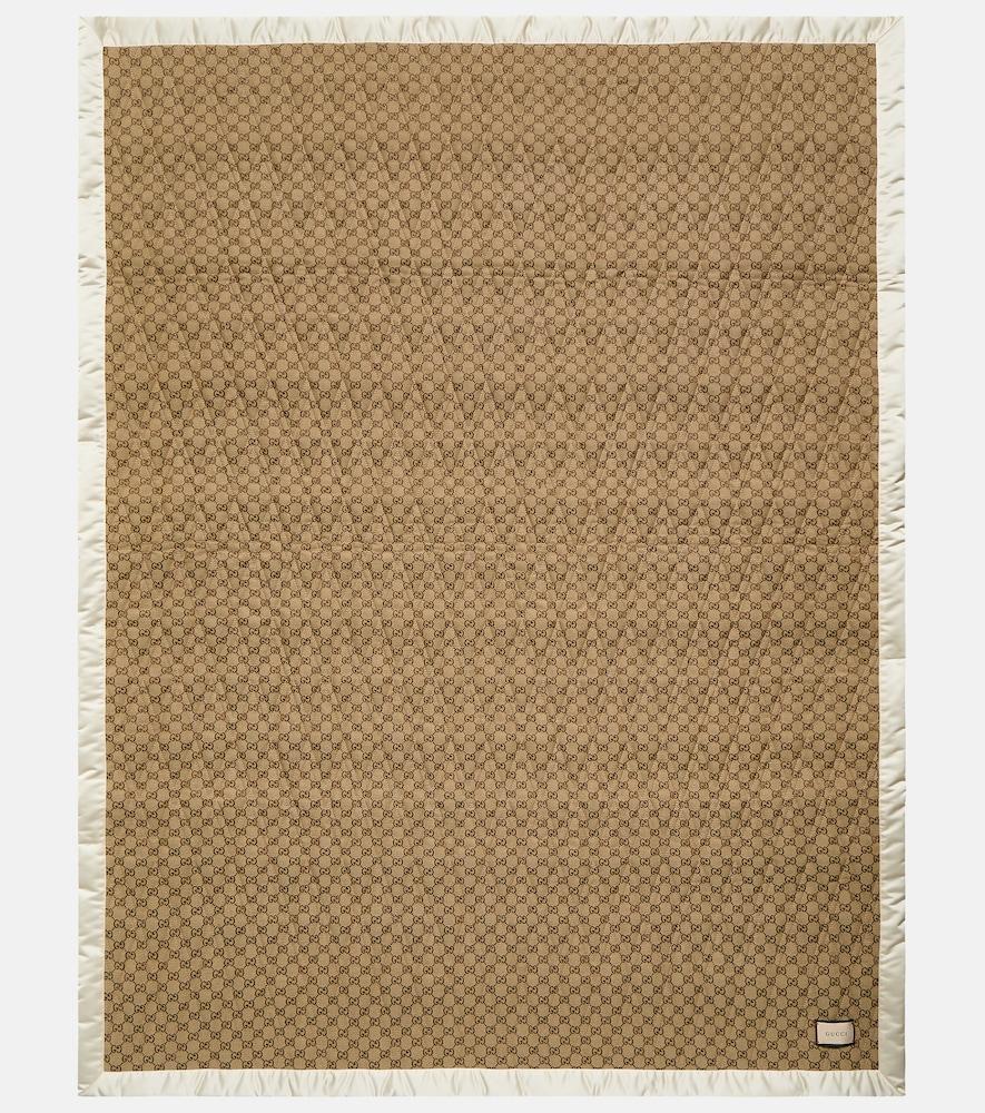gucci gg quilted cotton-blend blanket