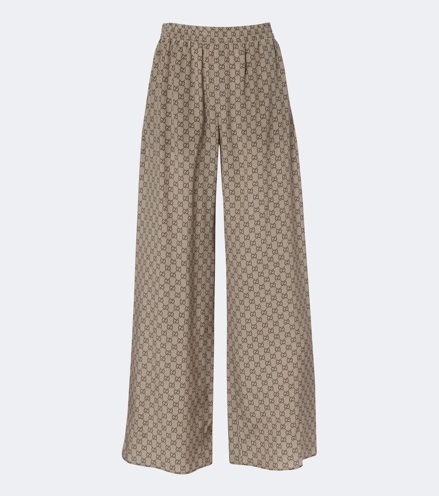 gucci gg silk crêpe de chine palazzo pants