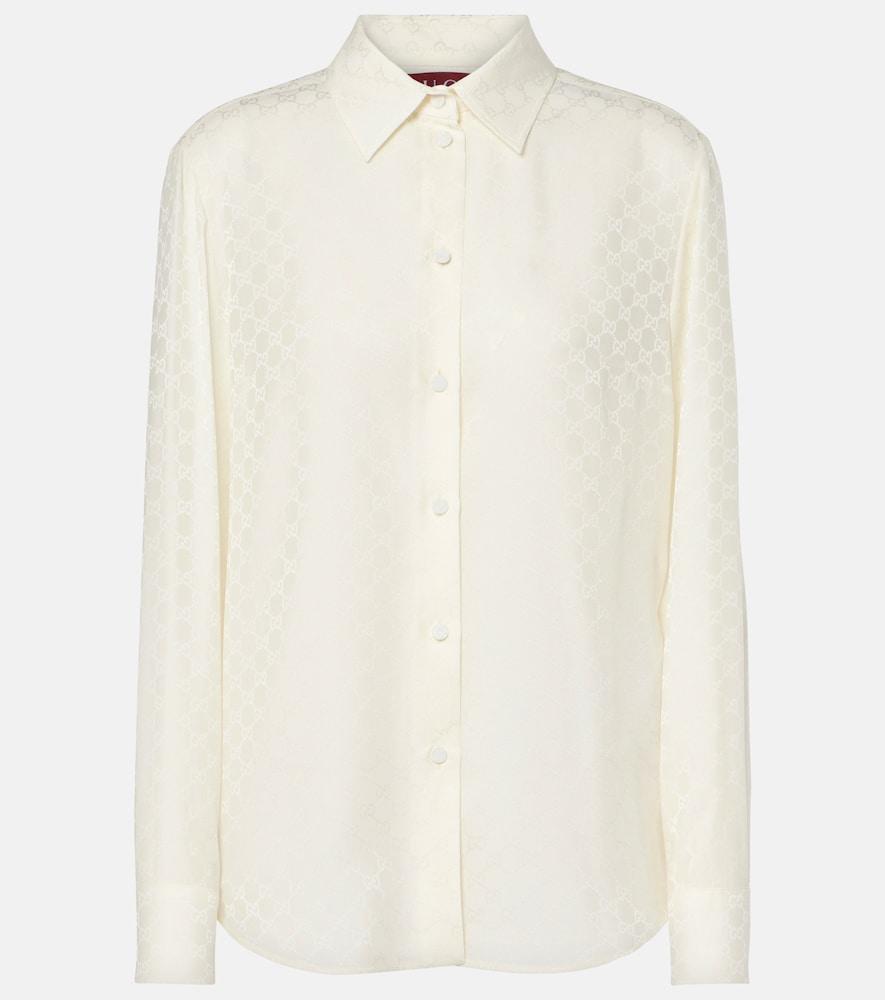 gucci gg silk crêpe shirt