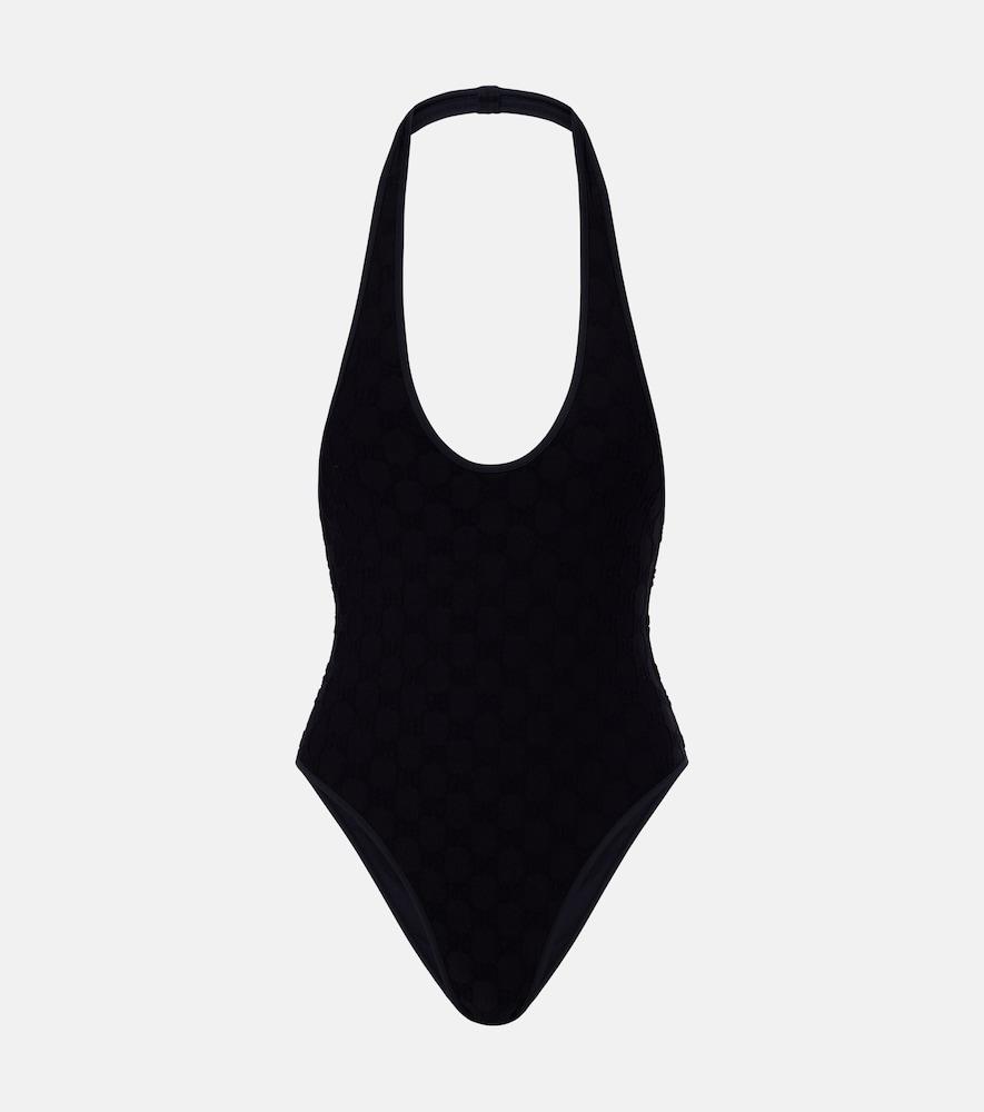 gucci gg terry-trimmed jersey swimsuit