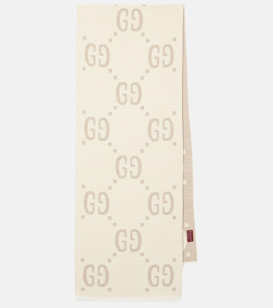 gucci gg wool and silk scarf