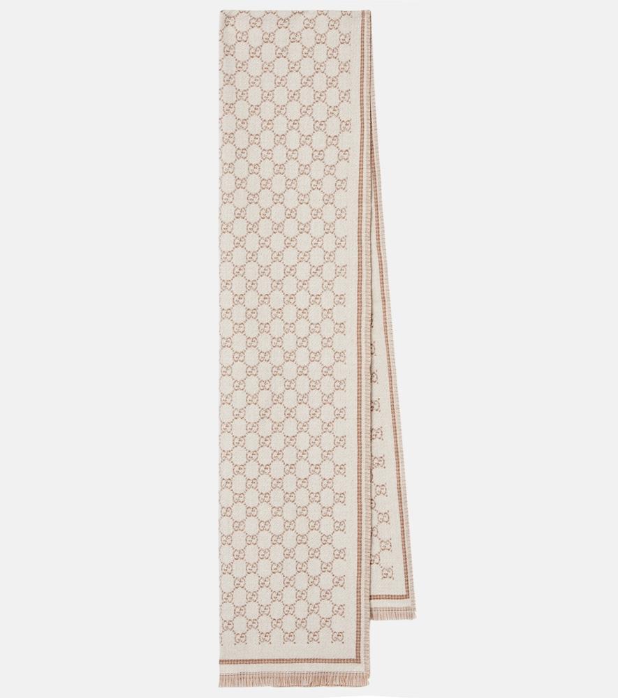 gucci gg wool-blend jacquard scarf