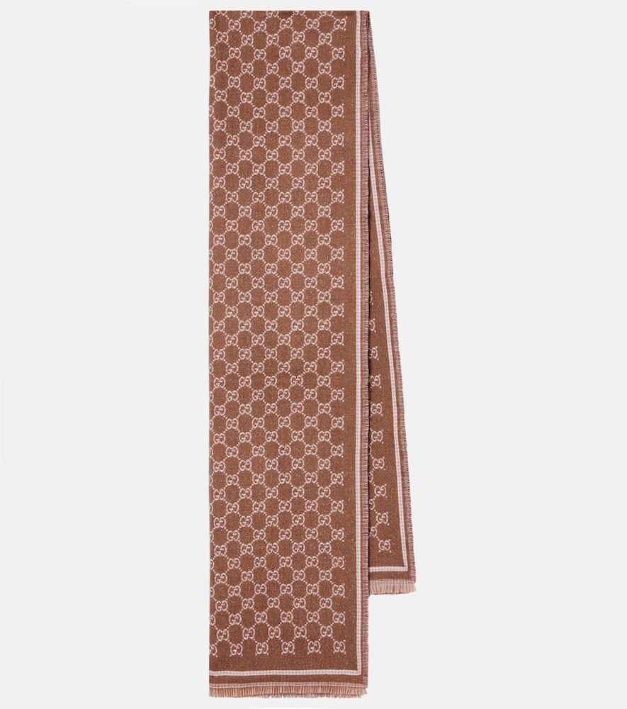 gucci gg wool-blend jacquard scarf