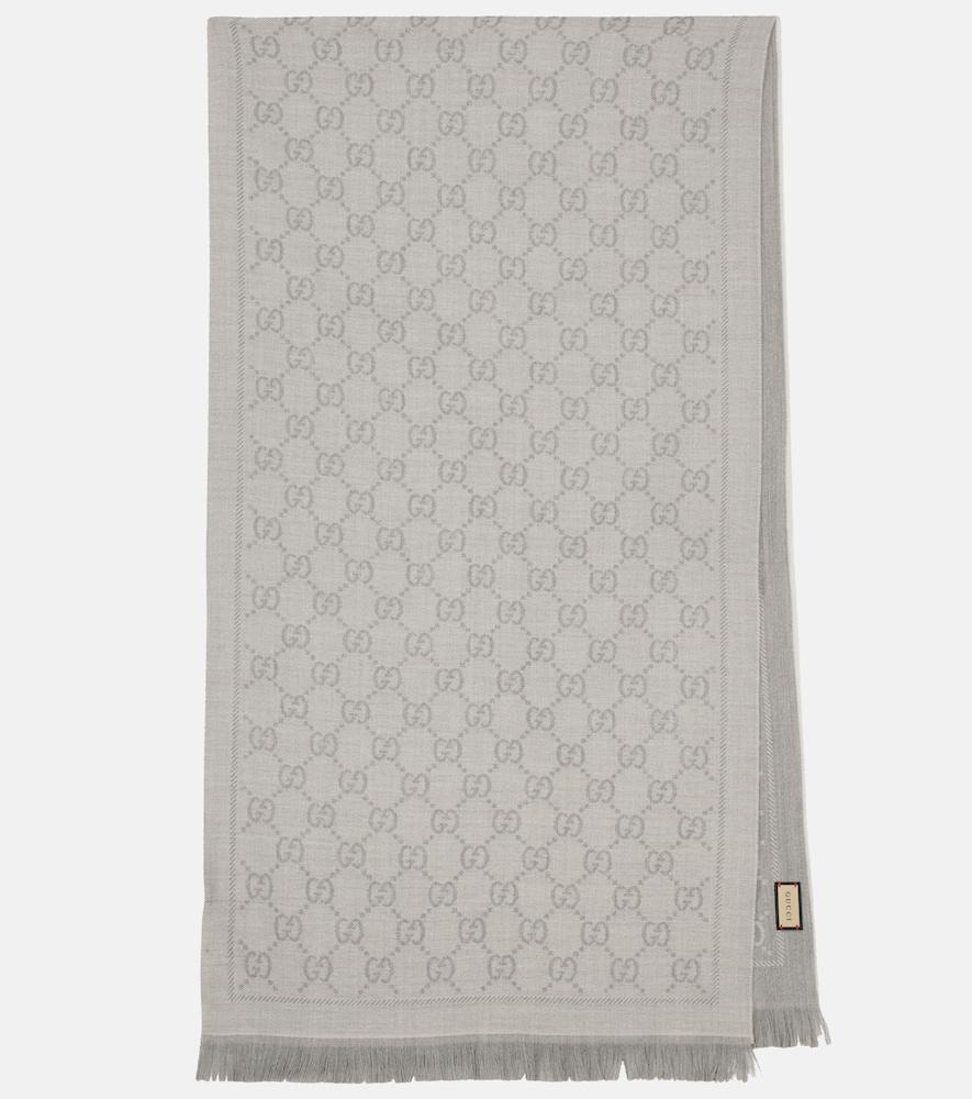 gucci gg wool jacquard scarf
