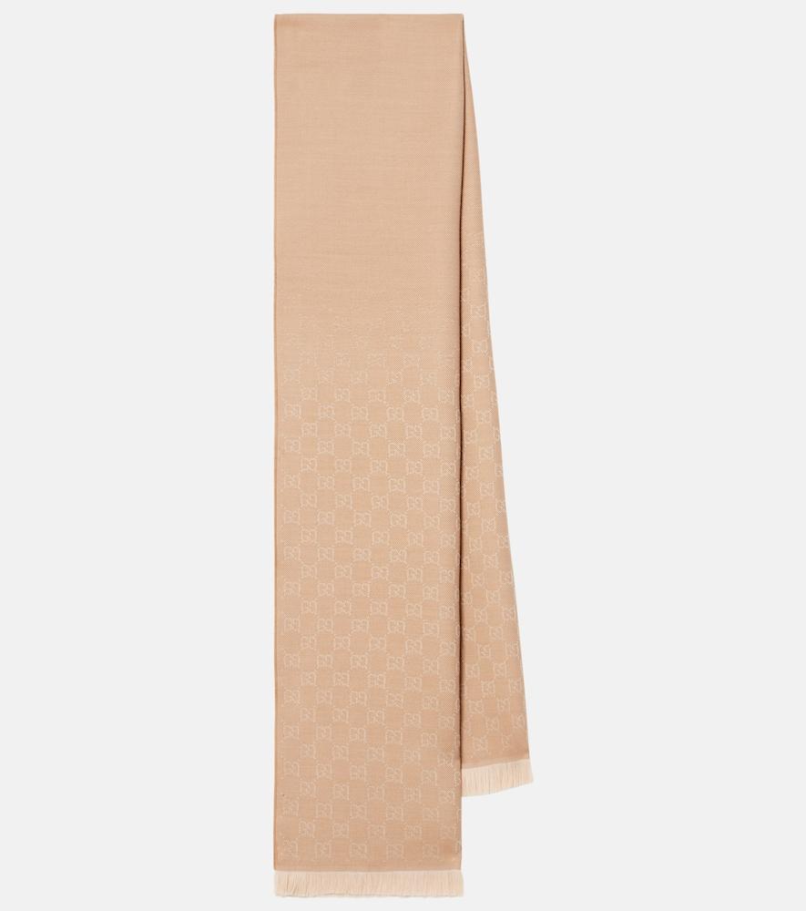 gucci gg wool jacquard scarf