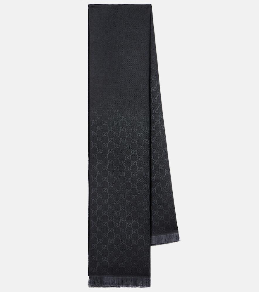 gucci gg wool jacquard scarf