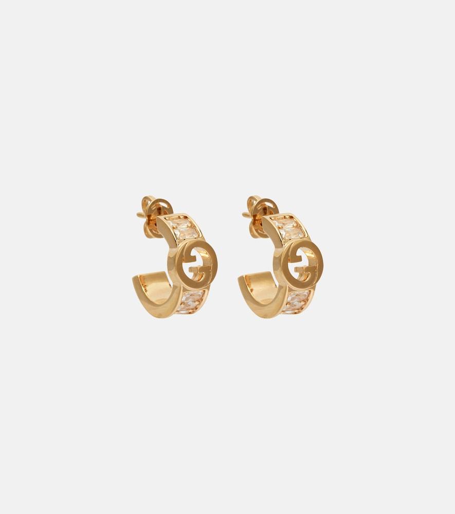 gucci gucci blondie embellished hoop earrings