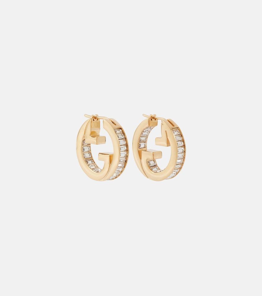gucci gucci blondie embellished hoop earrings