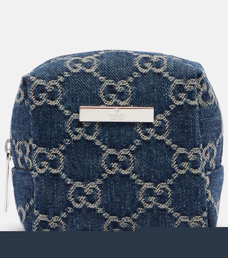 gucci gucci essence classic mini denim makeup bag