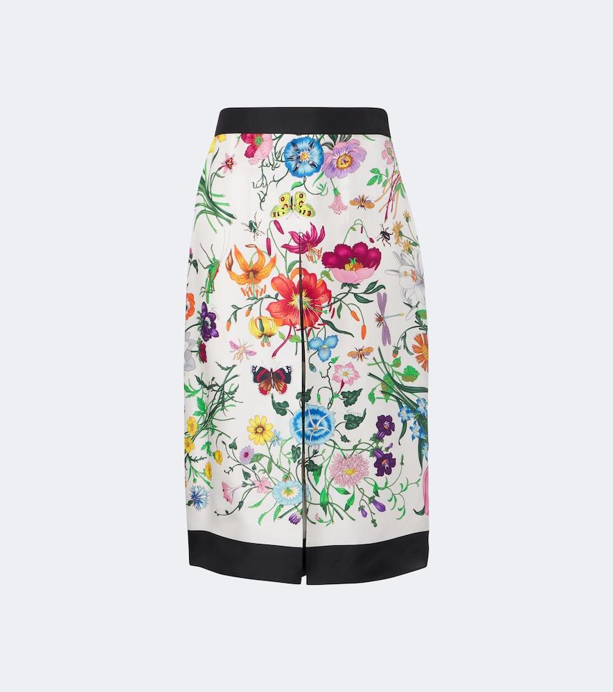 gucci gucci flora silk twill culottes