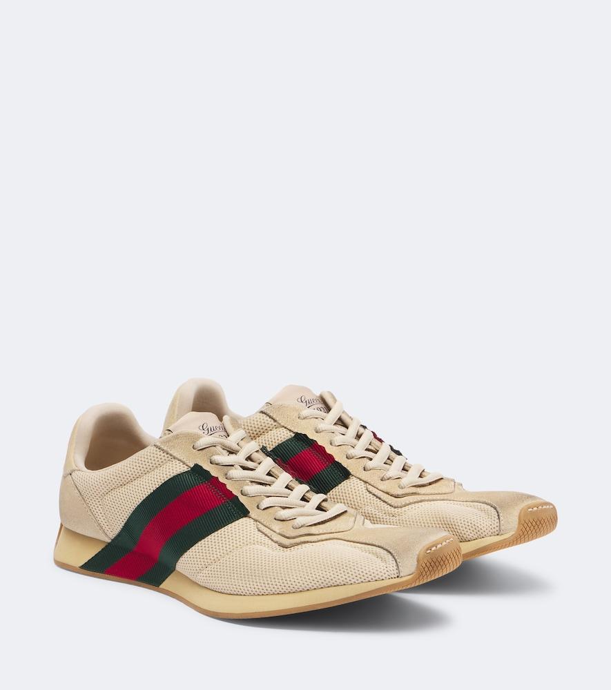 gucci gucci tempo suede-trimmed sneakers
