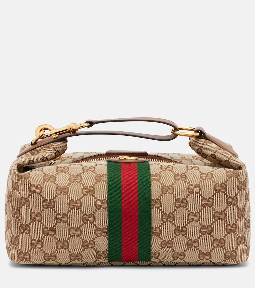 gucci gucci vanity gg canvas medium top-handle bag