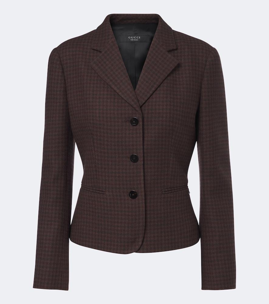 gucci houndstooth wool-blend blazer