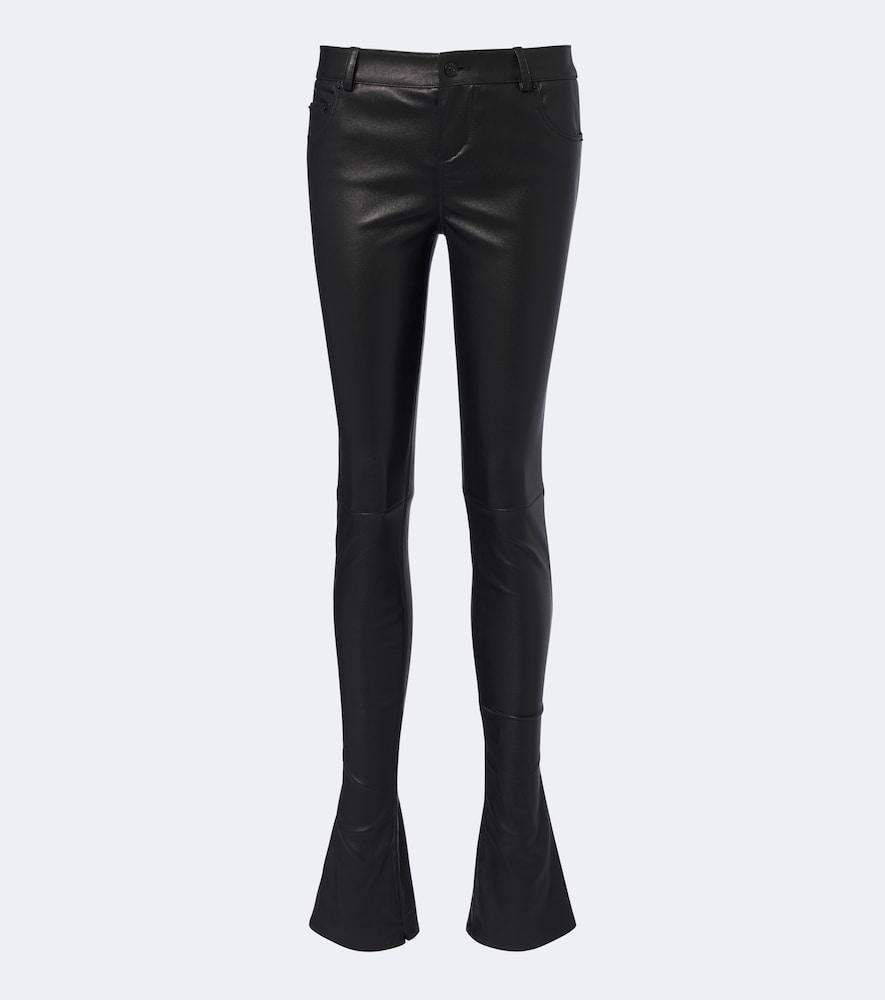 gucci leather slim pants