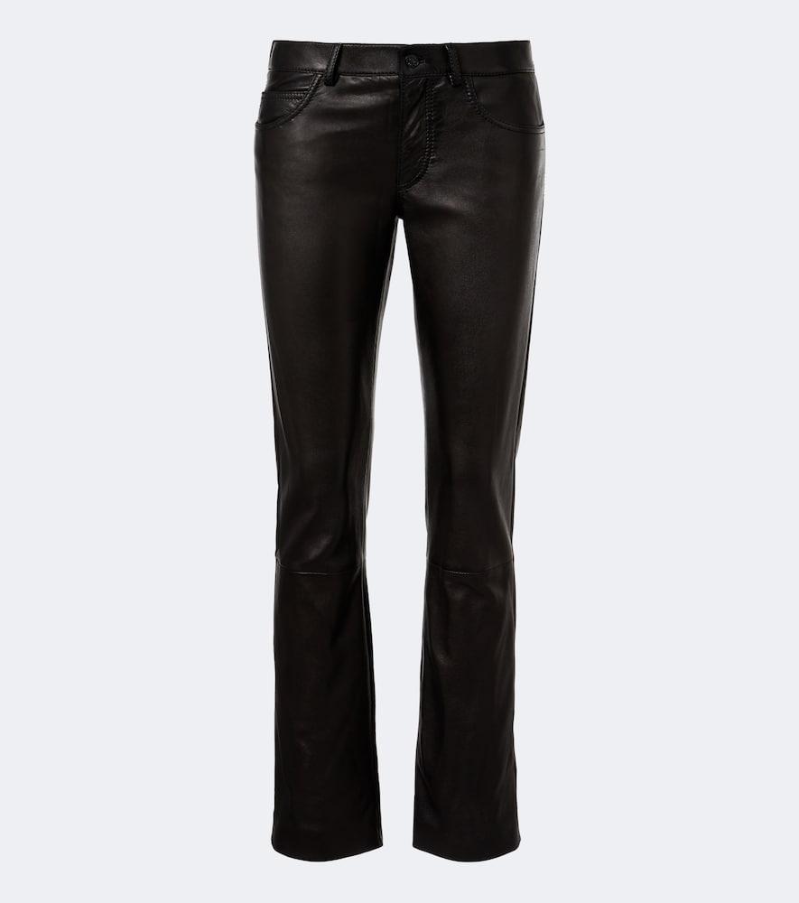 gucci leather straight pants