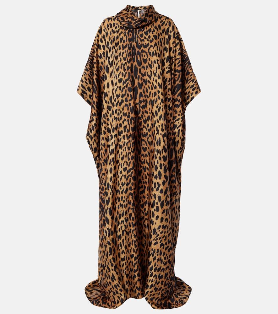 gucci leopard-print silk maxi dress