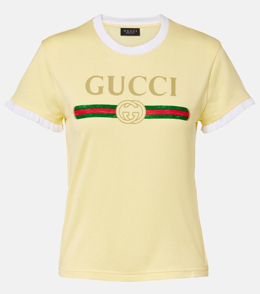 gucci logo cotton jersey t-shirt