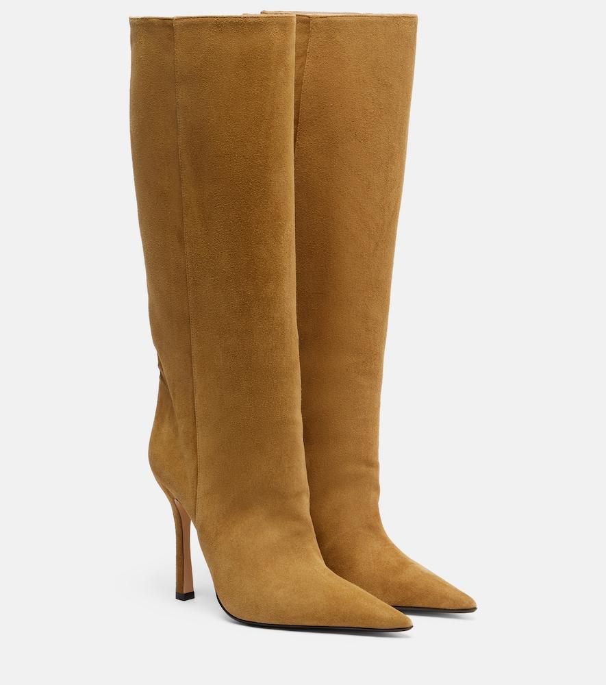 gucci naomi suede knee-high boots