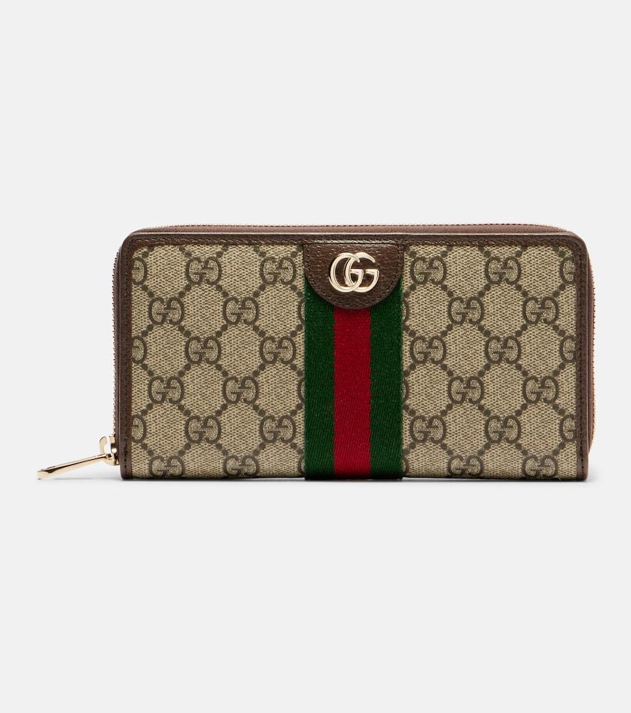 gucci ophidia leather-trimmed wallet