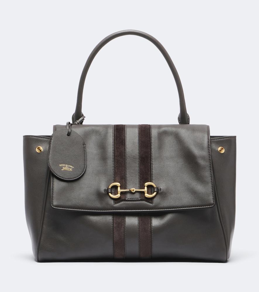gucci paparazzo medium leather tote bag
