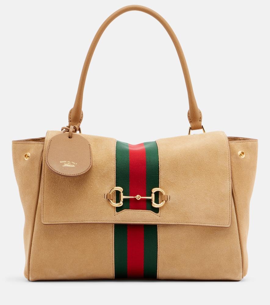 gucci paparazzo medium suede top-handle bag