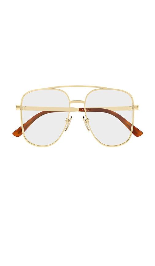 gucci pilot sunglasses in metallic gold.