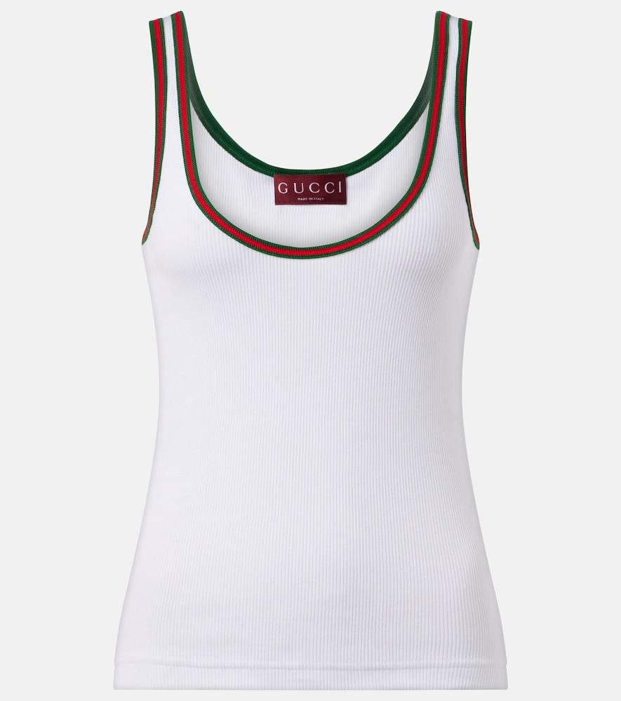 gucci ribbed-knit cotton tank top