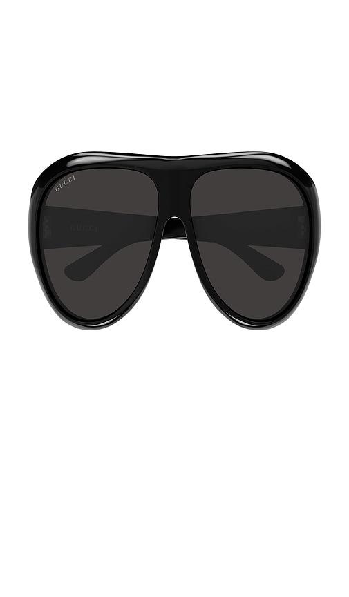 gucci round sunglasses in black.