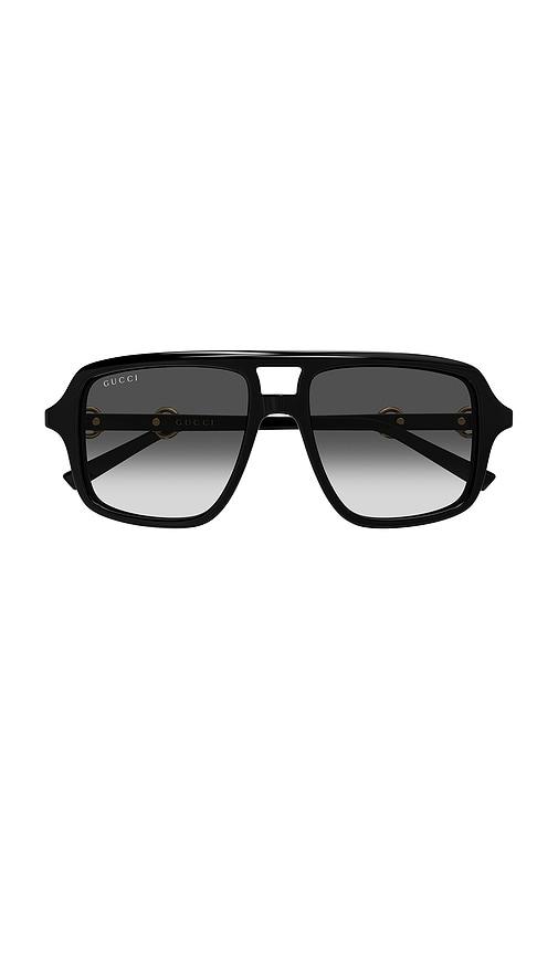 gucci shield sunglasses in black.