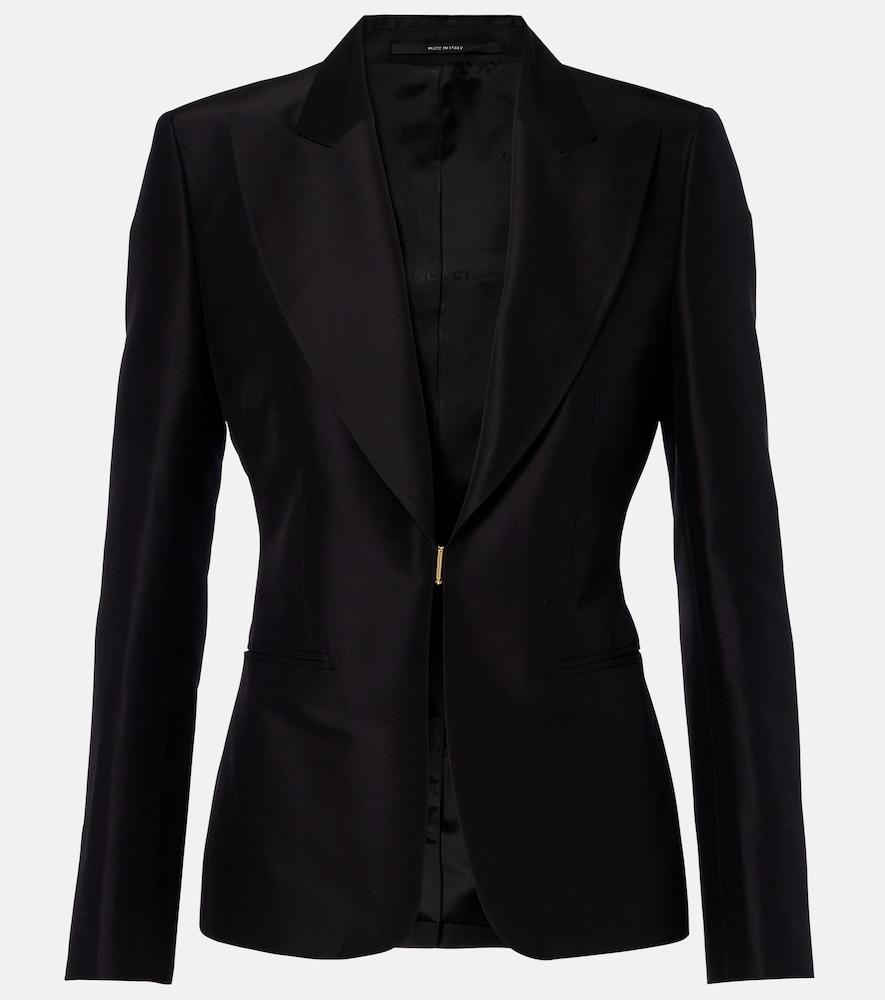 gucci silk faille blazer