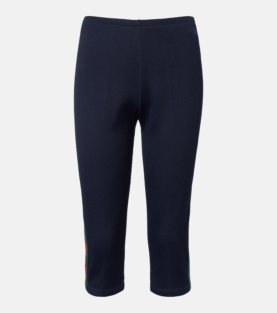 gucci web stripe jersey capri pants