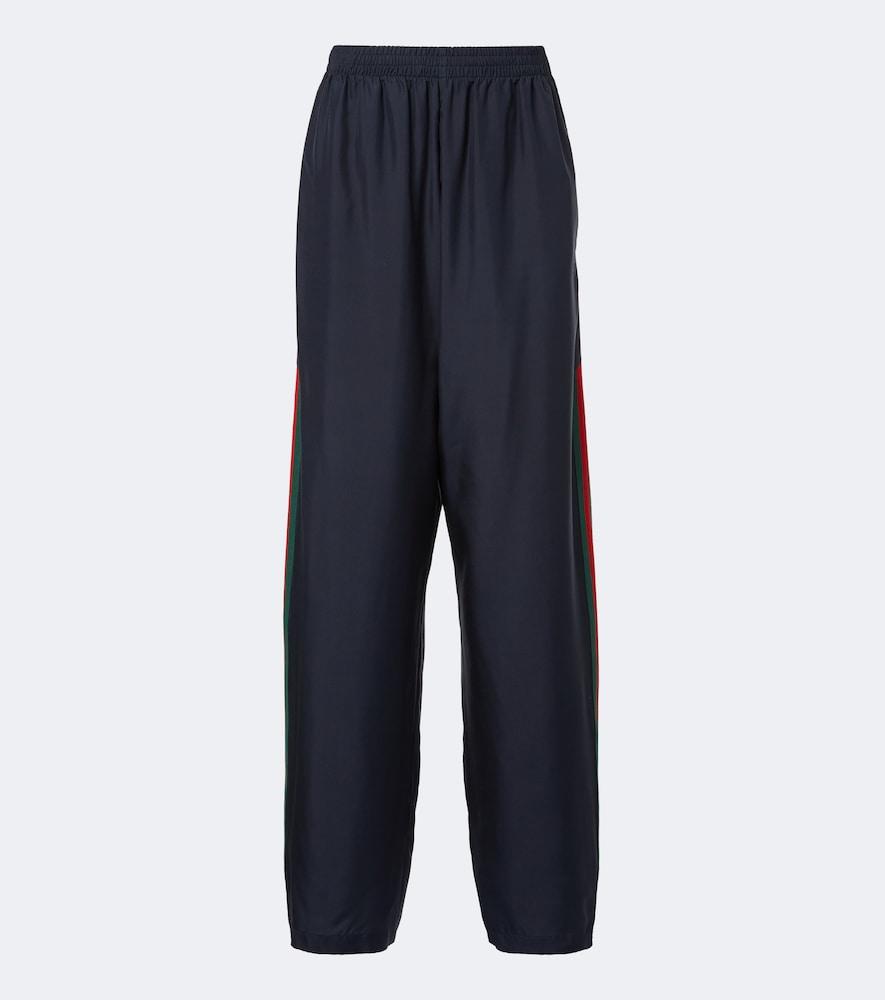 gucci web stripe silk track pants