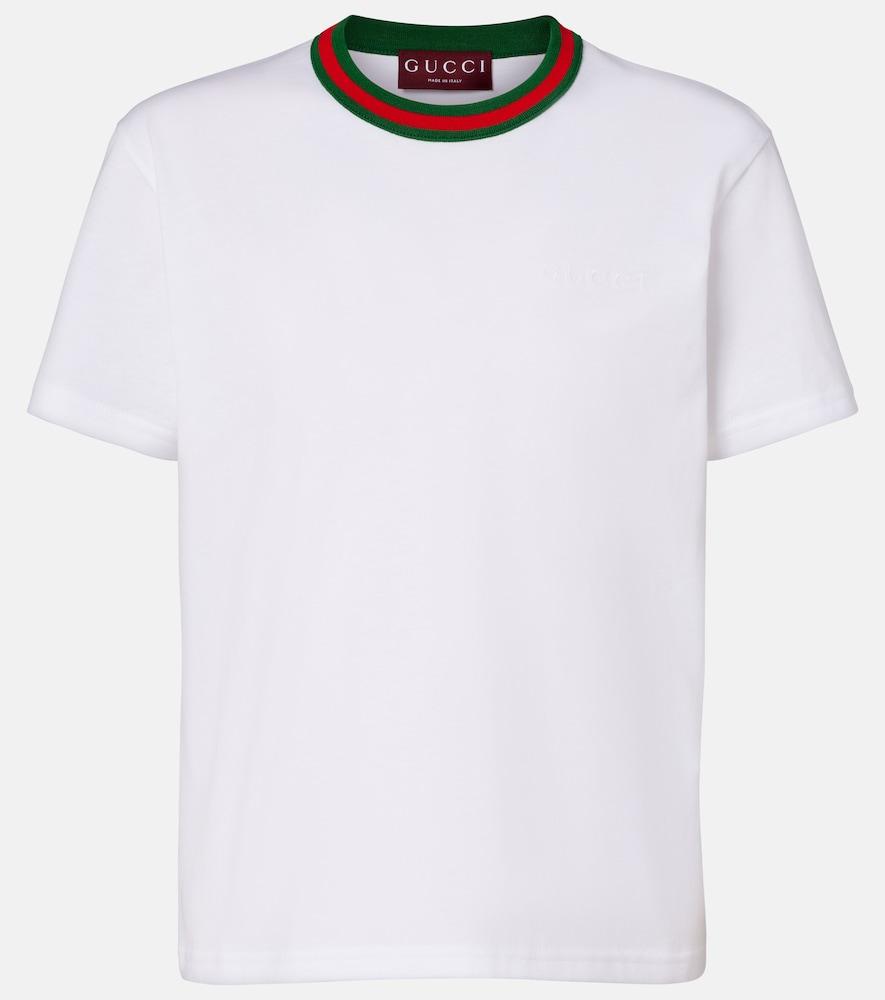 gucci webstripe cotton jersey t-shirt