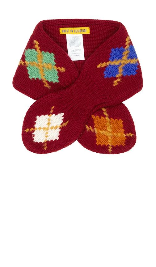 guest in residence argyle bowtie scarf in red.