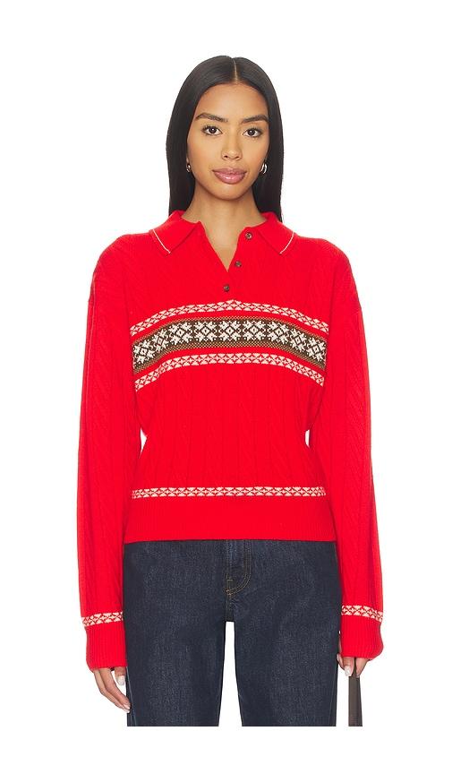 guest in residence cable collegiate polo in red. - size s (also in xs)