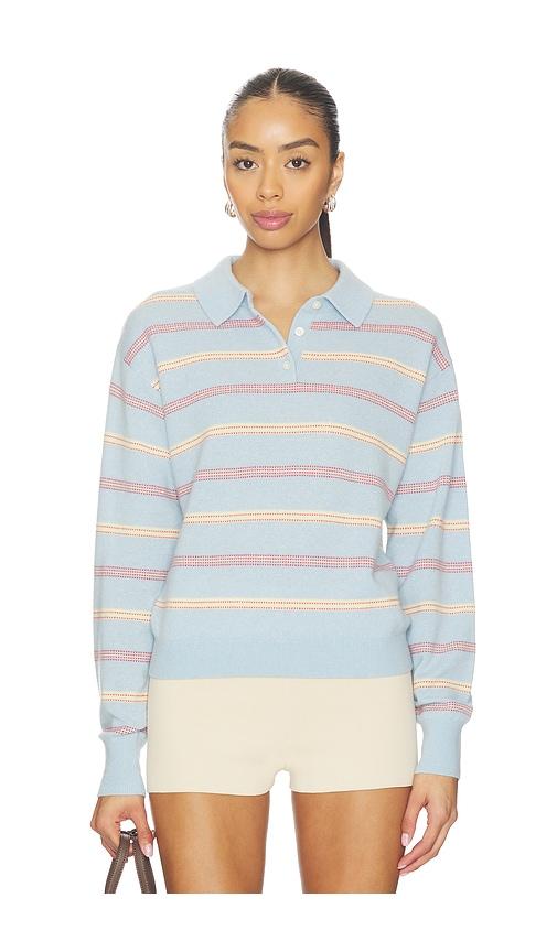 guest in residence collegiate stripe polo in baby blue. - size m (also in s)