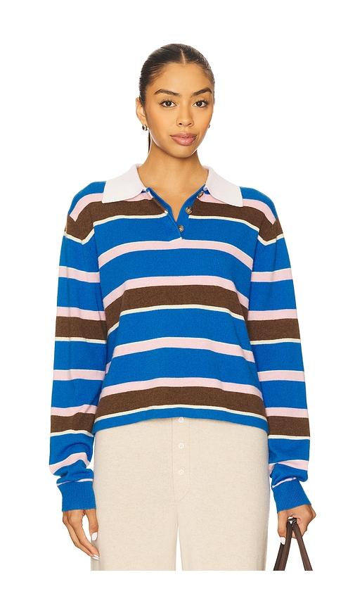 guest in residence cropped stripe rugby sweater in blue. - size m (also in s, xs)