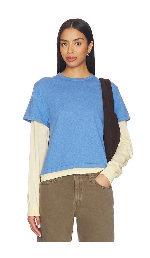 guest in residence layer tee in blue,lemon. - size m (also in xs)