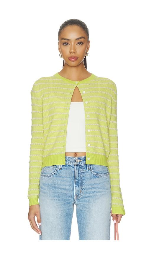 guest in residence pebble stripe jane cardigan in green. - size l (also in xs, s, m)