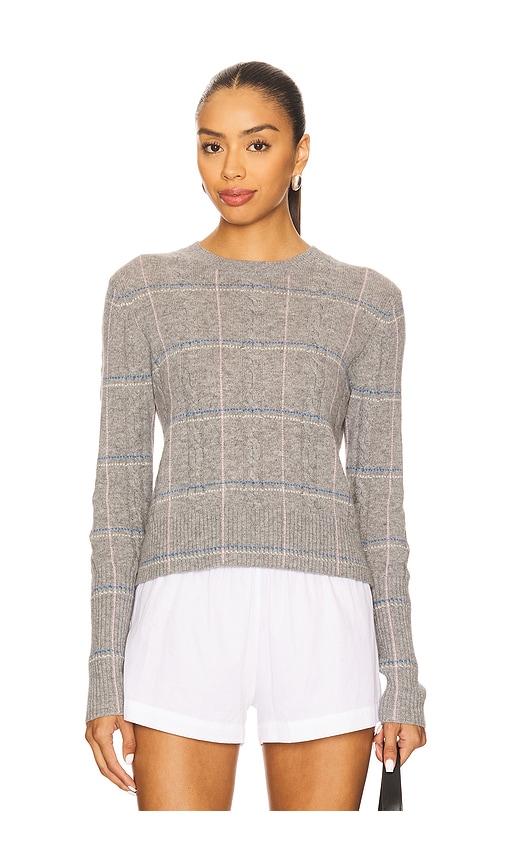 guest in residence shrunken check crew sweater in grey. - size l (also in m, s, xl, xs)