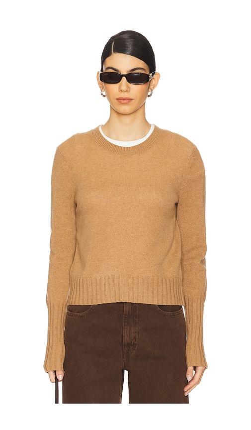 guest in residence shrunken crew cashmere sweater in brown. - size s (also in xl)