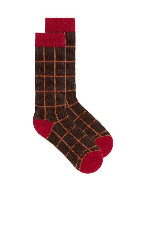 guest in residence the checker soft sock in brown.
