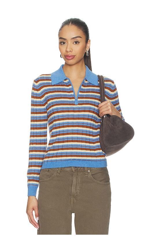guest in residence track polo in blue,cognac. - size m (also in s, xs)