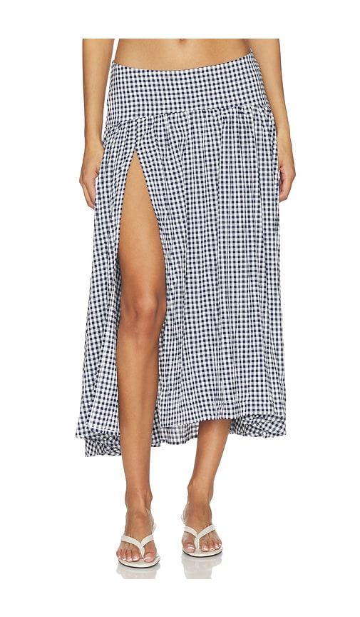 guizio alegra low rise maxi skirt in navy. - size l (also in xs, s, m)