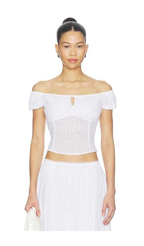 guizio anabella top in white. - size l (also in m, s, xs, xxs)